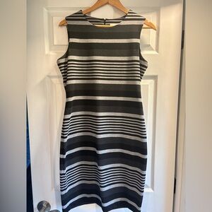Calvin Klein Black and White Striped Dress